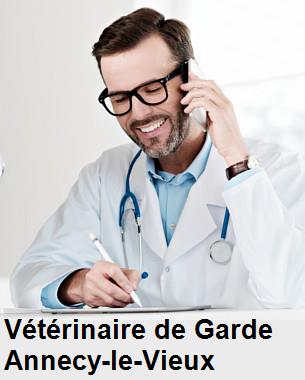 Urgence vétérinaire de garde à Annecy-le-Vieux () aujourd'hui pour urgence 24h/24h et 7j/7j, jours fériés, nuit et dimanche.