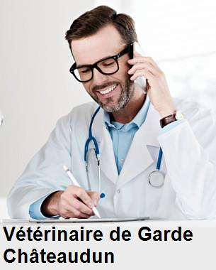 Urgence vétérinaire de garde à Châteaudun () aujourd'hui pour urgence 24h/24h et 7j/7j, jours fériés, nuit et dimanche.