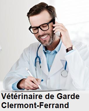 Urgence vétérinaire de garde à Clermont-Ferrand () aujourd'hui pour urgence 24h/24h et 7j/7j, jours fériés, nuit et dimanche.