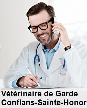 Urgence vétérinaire de garde à Conflans-Sainte-Honorine () aujourd'hui pour urgence 24h/24h et 7j/7j, jours fériés, nuit et dimanche.