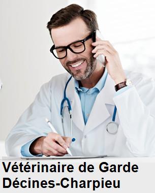 Urgence vétérinaire de garde à Décines-Charpieu () aujourd'hui pour urgence 24h/24h et 7j/7j, jours fériés, nuit et dimanche.