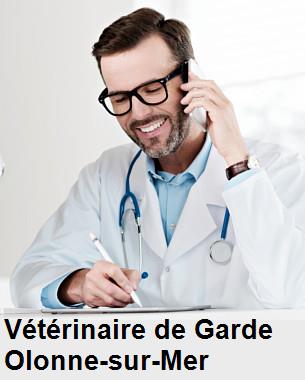 Urgence vétérinaire de garde à Olonne-sur-Mer () aujourd'hui pour urgence 24h/24h et 7j/7j, jours fériés, nuit et dimanche.