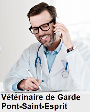 Urgence vétérinaire de garde à Pont-Saint-Esprit () aujourd'hui pour urgence 24h/24h et 7j/7j, jours fériés, nuit et dimanche.