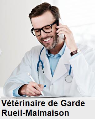 Urgence vétérinaire de garde à Rueil-Malmaison () aujourd'hui pour urgence 24h/24h et 7j/7j, jours fériés, nuit et dimanche.