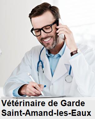 Urgence vétérinaire de garde à Saint-Amand-les-Eaux () aujourd'hui pour urgence 24h/24h et 7j/7j, jours fériés, nuit et dimanche.