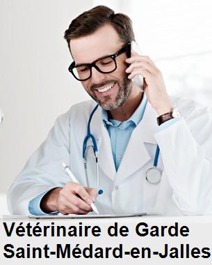 Urgence vétérinaire de garde à Saint-Médard-en-Jalles () aujourd'hui pour urgence 24h/24h et 7j/7j, jours fériés, nuit et dimanche.